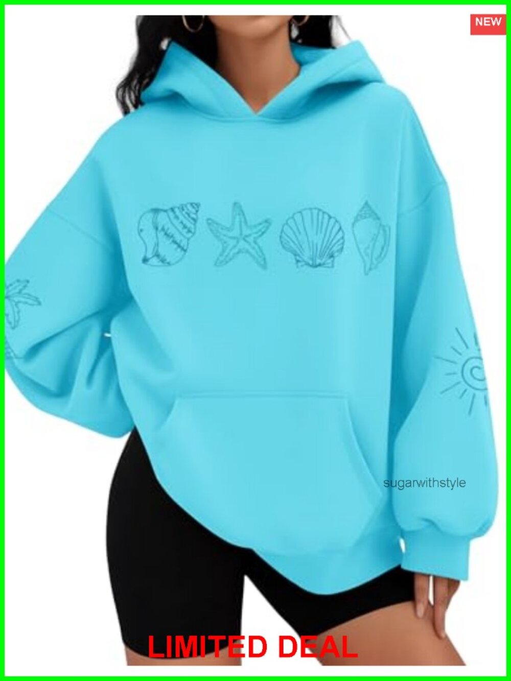 Oversized Fleece Lined Hoodie Pullover Sweatshirt with Pocket Long Sleeve
